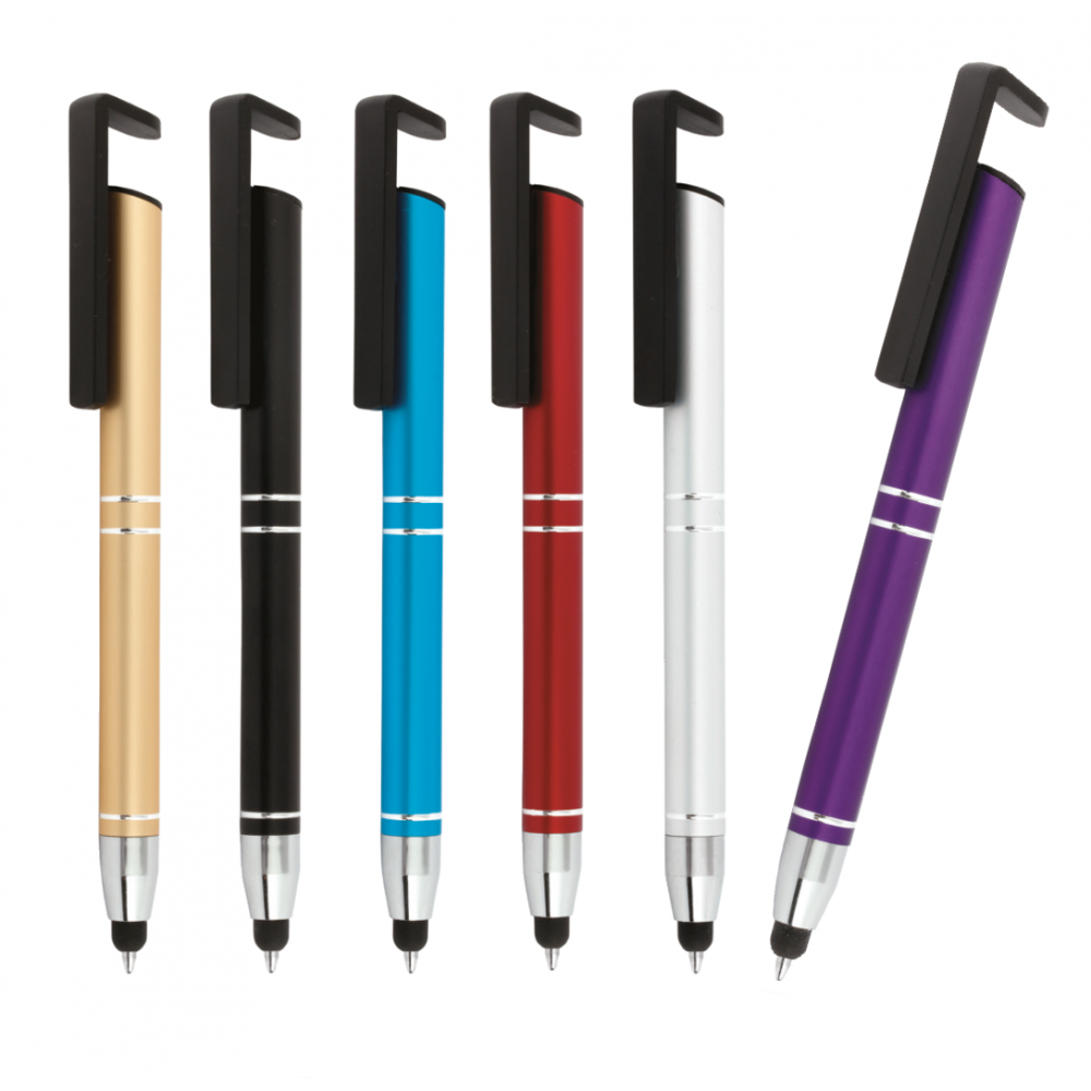 large_metal-kalem-9028 Telefon Tutacaklı Klips & Touchpen Metal Tükenmez Kalem - Görsel 1