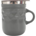 Kulplu Elmas Desenli Termos Bardak 450 ml – Promosyon Vakumlu Mug - Görsel 2