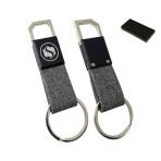Deri Askılı Metal Anahtarlık | Mat Siyah Başlıklı Lazer Baskılı VIP Promosyon