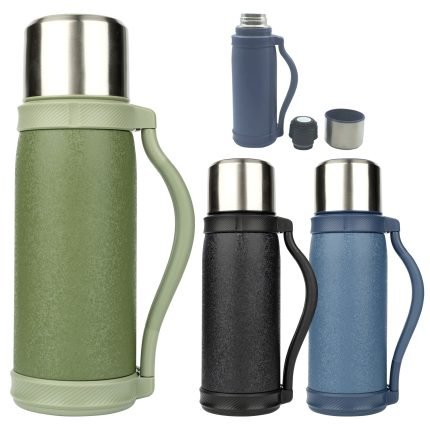 Kulplu Termos Matara 1000 ml – Promosyon Vakumlu Büyük Şişe