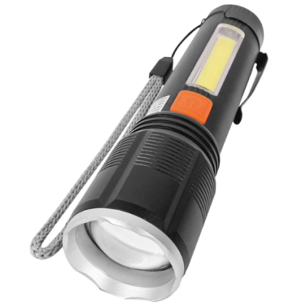 XPE + COB Ledli Metal El Feneri | USB Şarj Edilebilir, Çift Modlu Aydınlatma