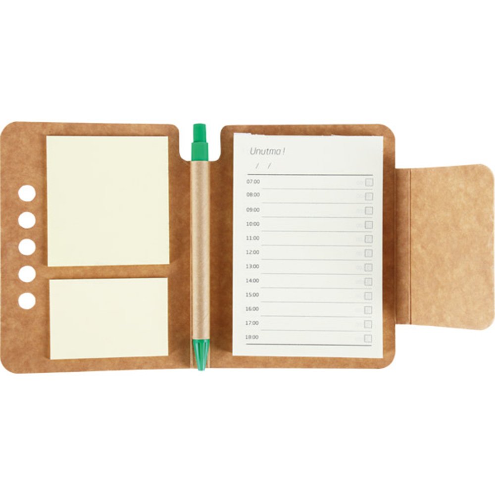GD-220 Geri Dönüşümlü Pencereli Masaüstü Not Seti Defter | "Unutma" Çizelgeli ve Post-itli - Görsel 1