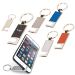 Telefon Standlı Metal Anahtarlık | Fonksiyonel Lazer Baskılı Kurumsal Promosyon