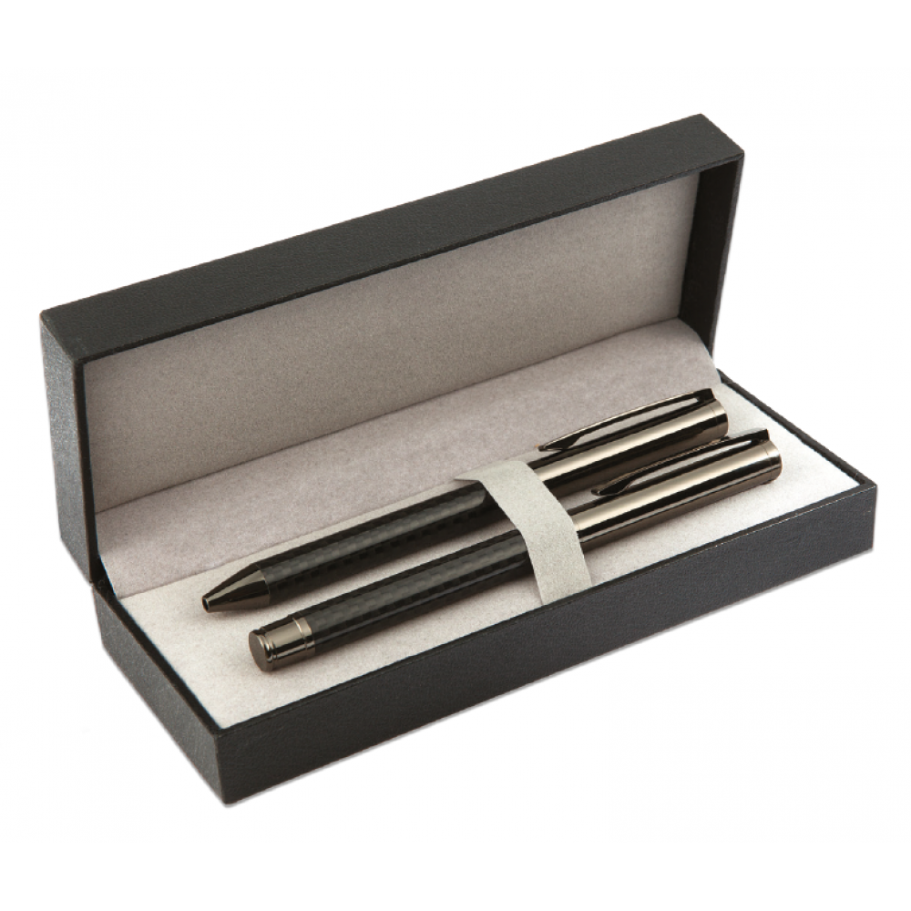 large_kalem-seti-7314 (1) Karbon Fiber Dokulu İkili Kalem Seti | Lazer Baskılı Antrasit Detaylı VIP Kurumsal Hediye - Görsel 1