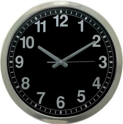 Siyah Kadranlı Krom Duvar Saati