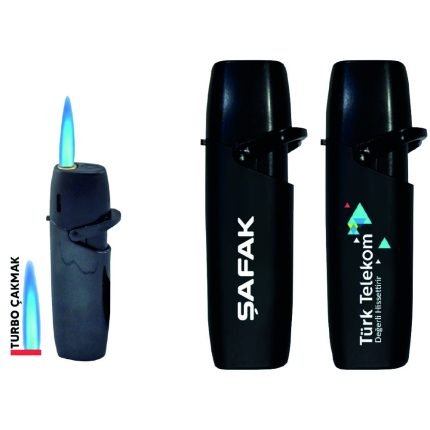 Metal Turbo Rüzgar Çakmağı | Pürmüz Alevli UV ve Tampon Baskı Uyumlu Promosyon
