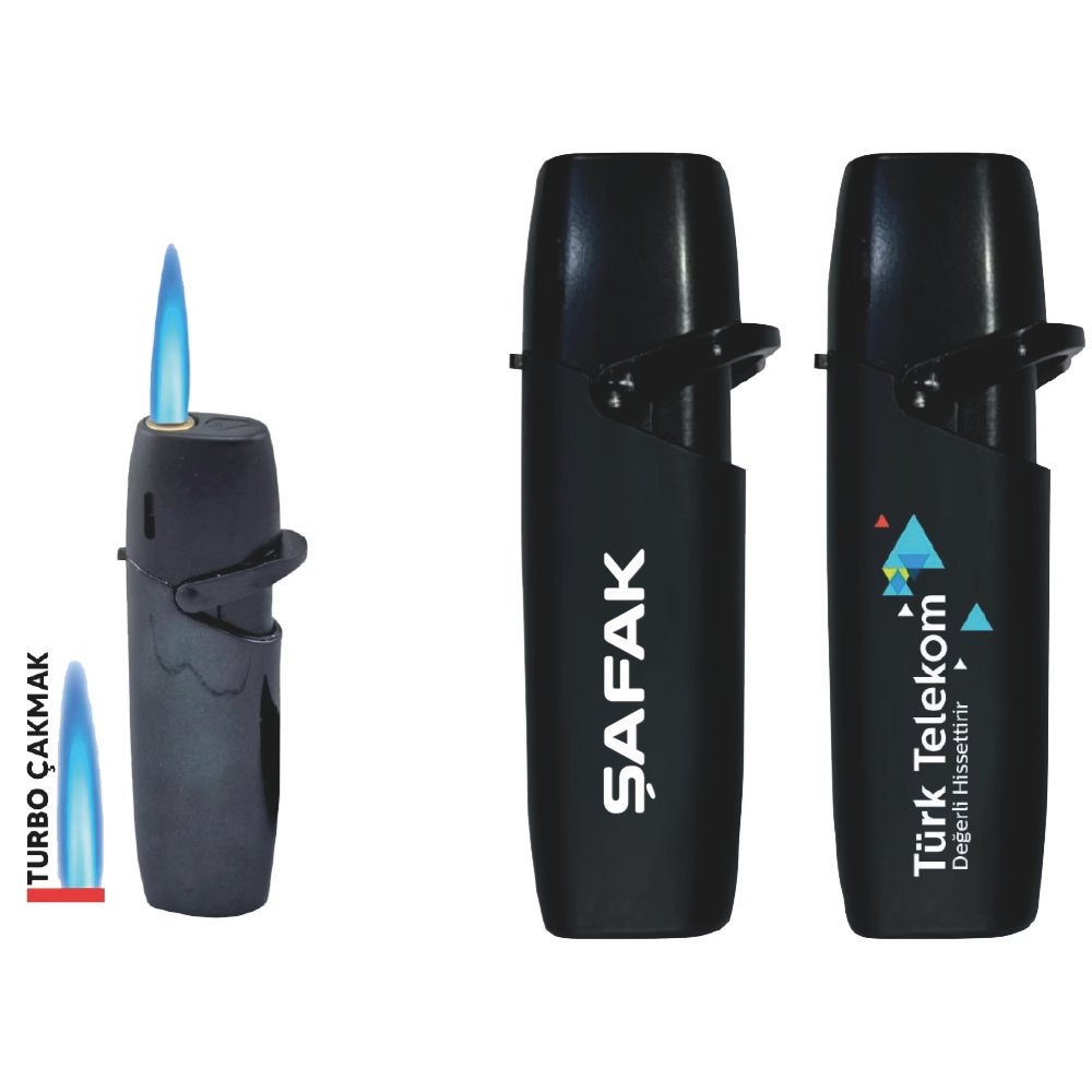 turbo Metal Turbo Rüzgar Çakmağı | Pürmüz Alevli UV ve Tampon Baskı Uyumlu Promosyon - Görsel 1