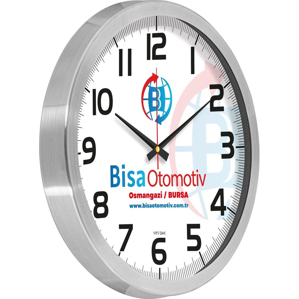v30-970-b_2026 Özelleştirilebilir Kurumsal Alüminyum Duvar Saati - Görsel 1