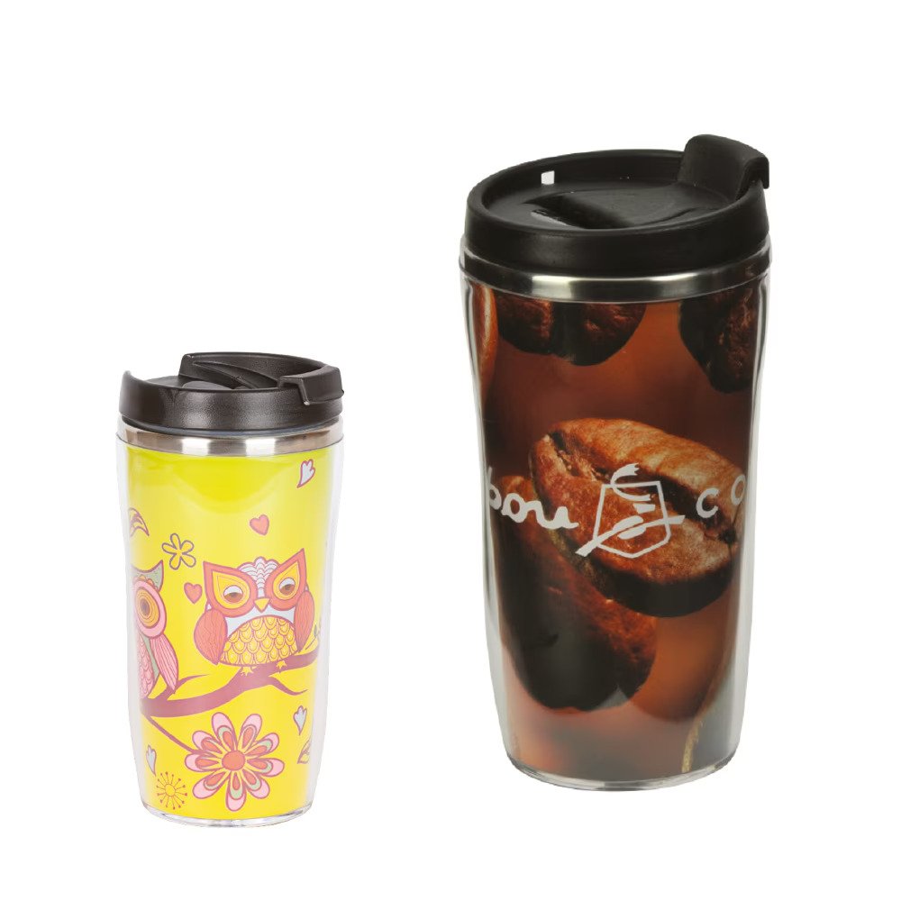 v_8187_termos-250-ml_HBZZz Desenli Şeffaf Kapaklı Termos Bardak 450 ml – Promosyon Vakumlu Mug - Görsel 1