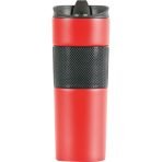 Mat Siyah Dokulu Flip Kapaklı Termos Bardak 450 ml – Promosyon Vakumlu Mug - Görsel 3