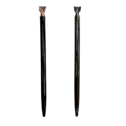 Taş Detaylı Slim Metal Kalem