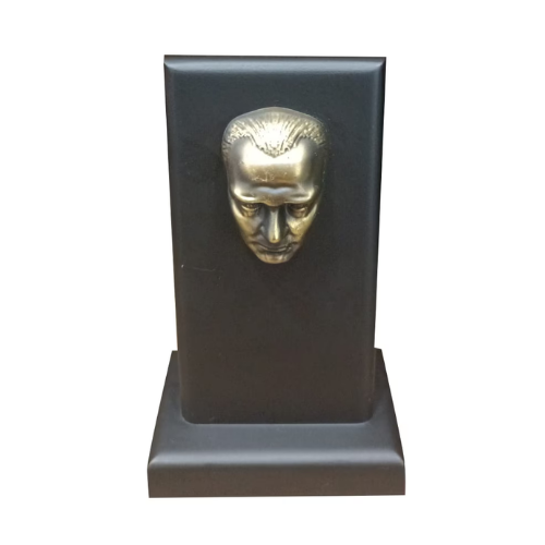 Adsız tasarım (76) Atatürk Masklı Kaideli Plaket | Bronz Kabartma Detaylı - Görsel 1