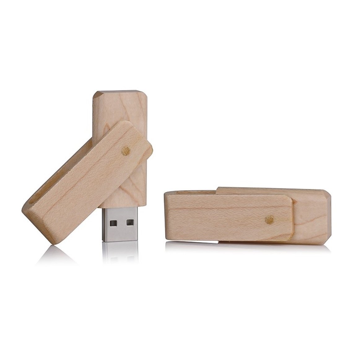 Ahsap-USB-Bellek-AP-222 Döner Kapaklı Dikdörtgen Ahşap USB Bellek - Görsel 1