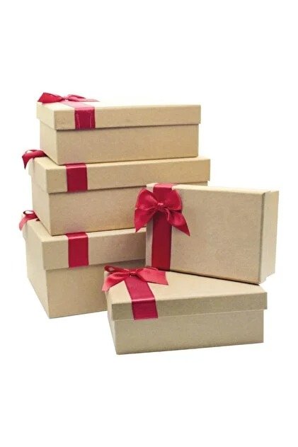 Lüks Saten Kurdeleli Kraft Hediye Kutusu | 18,5 x 12,5 x 6,5 cm Şık Sunum ve Paketleme Kutusu