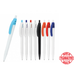 Kavisli Klipsli Plastik Promosyon Tükenmez Kalem