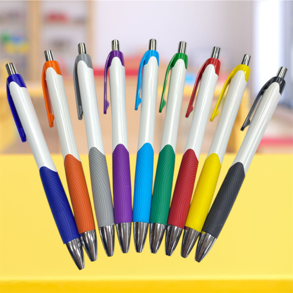 large_plastik-kalem-2503 (1) Metalik Detaylı Ergonomik Plastik Tükenmez Kalem - Görsel 1