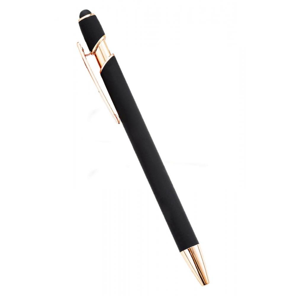 large_rubber-touch-metal-kalem-80571 (2) Gold Detaylı Metal Promosyon Tükenmez Kalem - Görsel 1