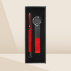 İkili Hediye Seti | Metal Gövdeli Roller Kalem ve Deri Detaylı Metal Anahtarlık - Görsel 3