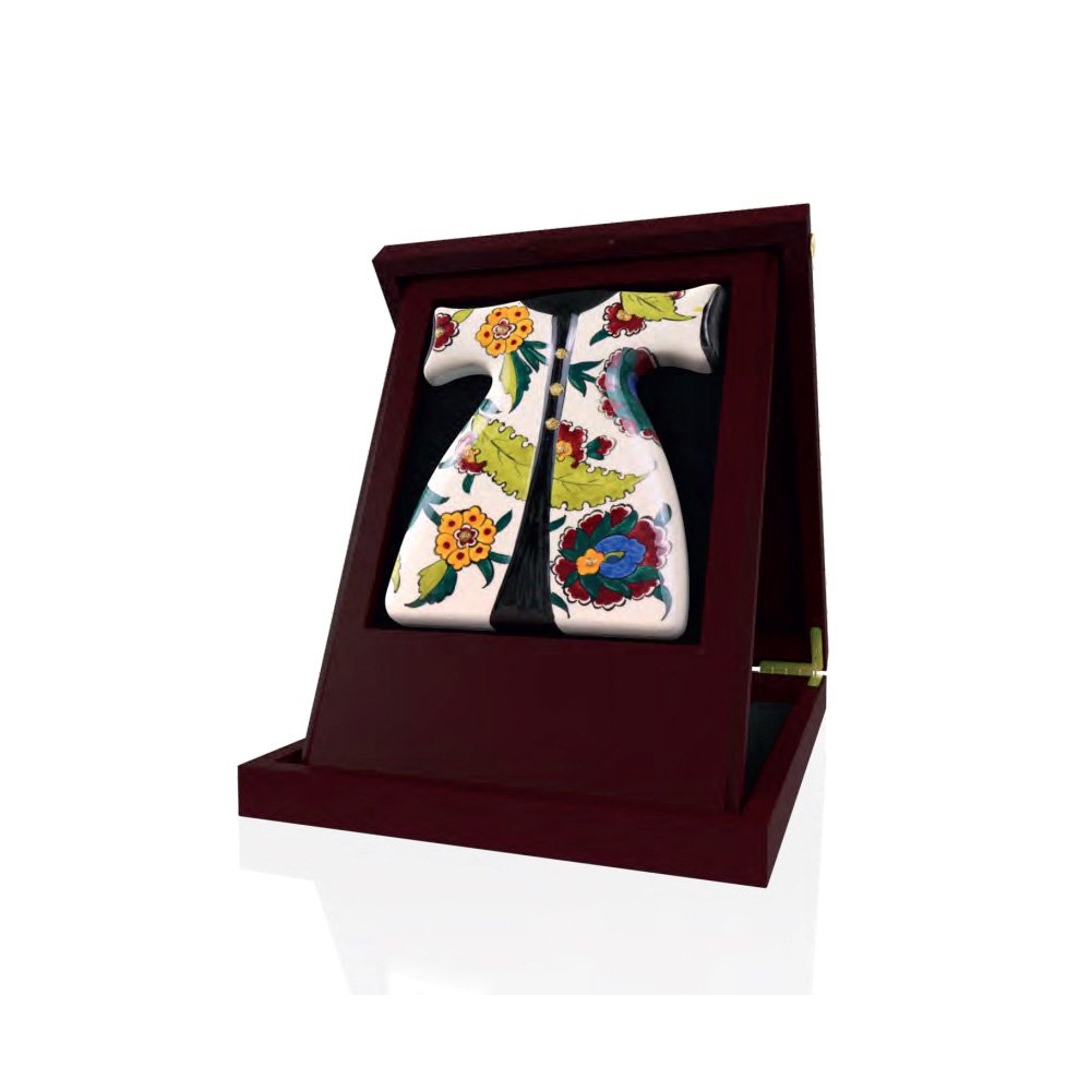 v_9534_cinili-ahsap-plaket_JPNdO Kaftan Formlu Geleneksel Çini Plaket - Görsel 1