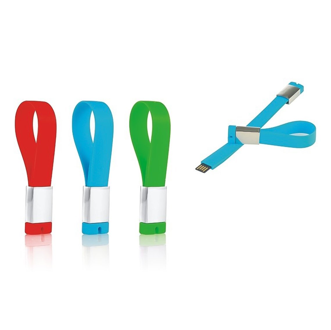 Bileklik-Usb-Bellek-AP-015 Metal Tokalı Silikon USB Bileklik - Görsel 1