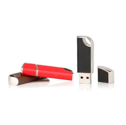 Metal Çerçeveli Deri USB Bellek