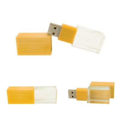 Bambu Kapaklı Kristal USB Bellek