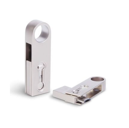 Çift Girişli Metal OTG USB Flash Bellek